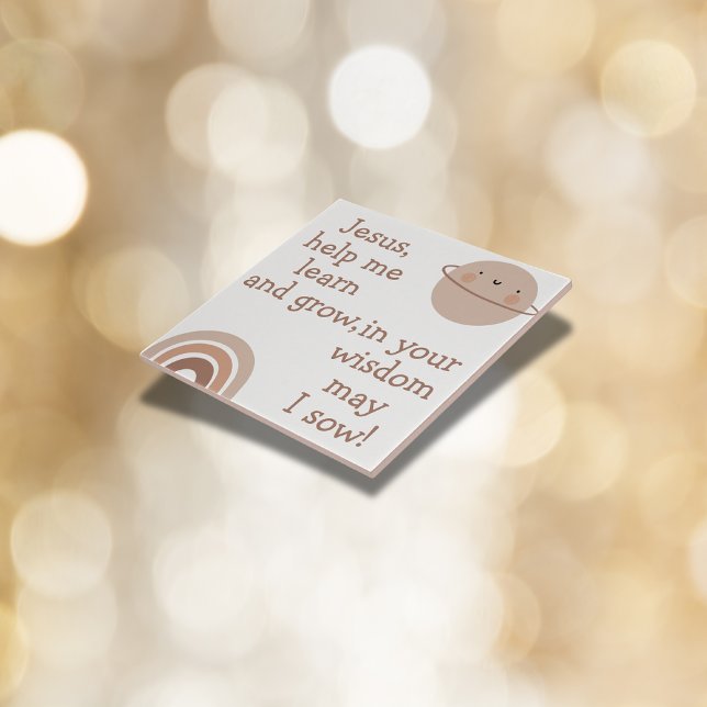 Azulejo Oración cristiana para niños Marrón y Blanco | (Subido por el creador)