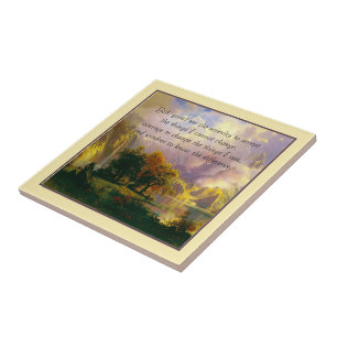 Azulejo oración de serenidad de montañas rocosas