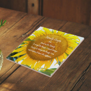 Azulejo Oración de Serenidad Floral Girasol Amarillo