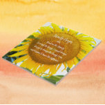 Azulejo Oración de Serenity Floral de girasol amarillo<br><div class="desc">Baldosa cerámica que muestra la imagen de una flor de girasol brillante y amarilla junto con las palabras inspiradoras de la Oración de la Serenidad impresas en escritura blanca y estilizada. ¡Un bonito diseño floral! Seleccione su tamaño de mosaico. ¡Hace un regalo para la familia y los amigos!</div>