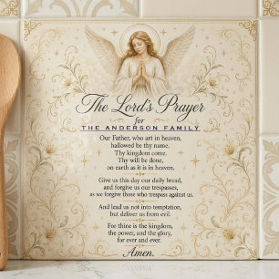 Azulejo Oración del Señor Ángel Personalizado con Apellido
