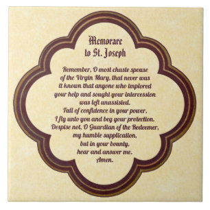 Azulejo Oración Memorare a San José 2