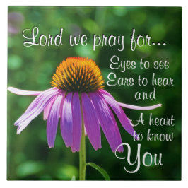 Azulejo Oración por los ojos a ver y oídos a escuchar, flo