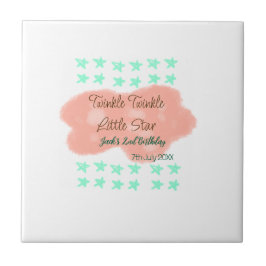 Azulejo Orange clouds twinkle twinkle little stars green