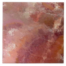 Azulejo Orange Crackle Pastel Ceramic Tile