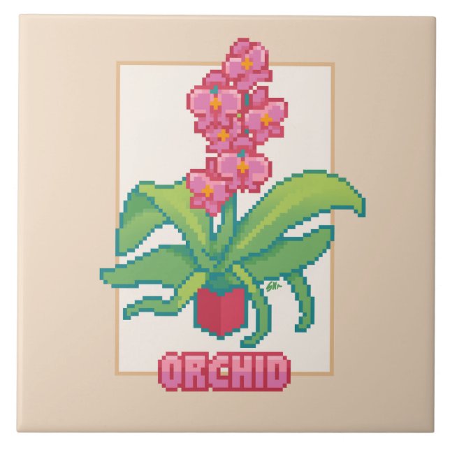Azulejo Orchid, Pixelart  (Frente)