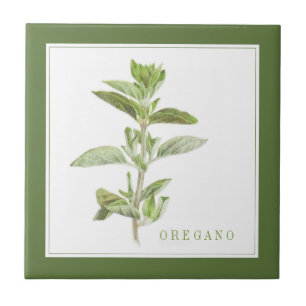Azulejo OREGANO FRESCO 4.25 Tejido cerámico (+texto) Verde