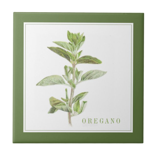 Azulejo OREGANO FRESCO 4.25 Tejido cerámico (+texto) Verde (Frente)