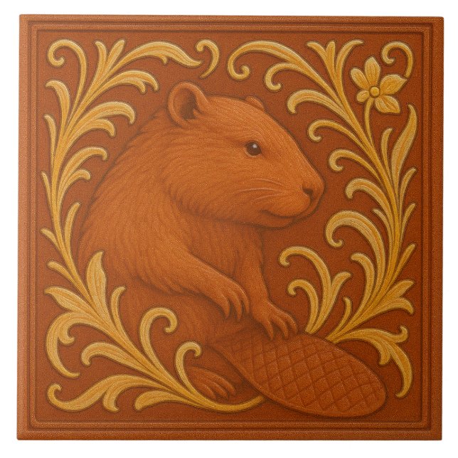 Azulejo Oregon Beaver - Tile cerámico (Frente)
