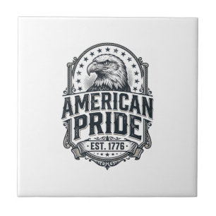 Azulejo Orgullo Americano Águila Camiseta Patriótica Vinta