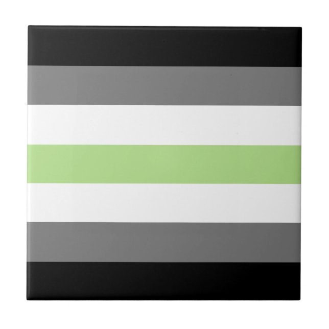 Azulejo Orgullo de género, orgullo LGBTQ, gris negro y ver (Frente)