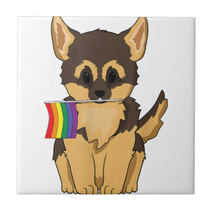 Azulejo Orgullo LGBT Bandera arcoiris de pastores alemanes