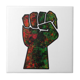 Azulejo orgullo negro bandera panafricana roja verde puño