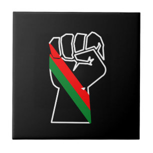 Azulejo orgullo negro bandera panafricana roja verde puño