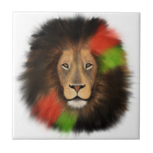 Azulejo orgullo negro león rojo verde unidad selva gato re