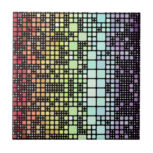Azulejo Orgullo Neurogénero Geométrico Retro Funky Groovy (Frente)