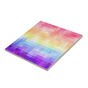 Azulejo Orgullo retro boho Funky Quirky Xenogender Plaid