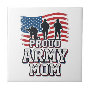 Azulejo Orgullosa Mamá del Ejército Camiseta Militar Patri