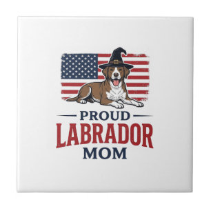 Azulejo Orgullosa mamá labrador patriótica camiseta de Hal