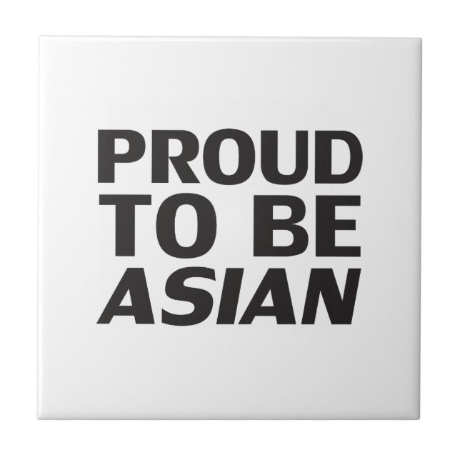 Azulejo Orgulloso de ser asiático, blanco negro (Frente)