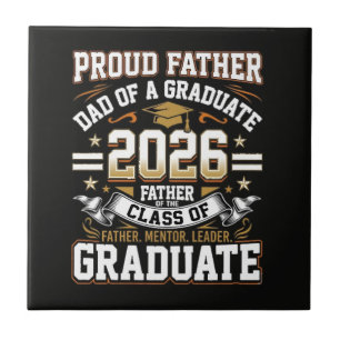 Azulejo Orgulloso padre graduado de la promoción de 2026