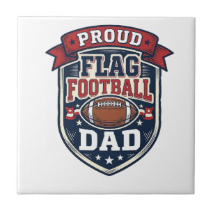 Azulejo Orgulloso Papá de Fútbol Americano Insignia Patrió