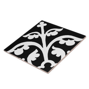 Azulejo Orientación de Diamante Estilo Abstracto Negro y B