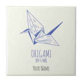 Azulejo Origami Art Japonés Doble Art Retro Crane