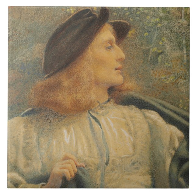 Azulejo Orlando (Beautiful Young Man) (por E.R. Hughes) (Frente)