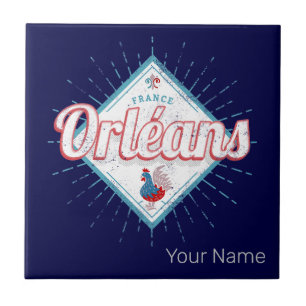 Azulejo Orleans Loiret France Retro Rooster Vintage