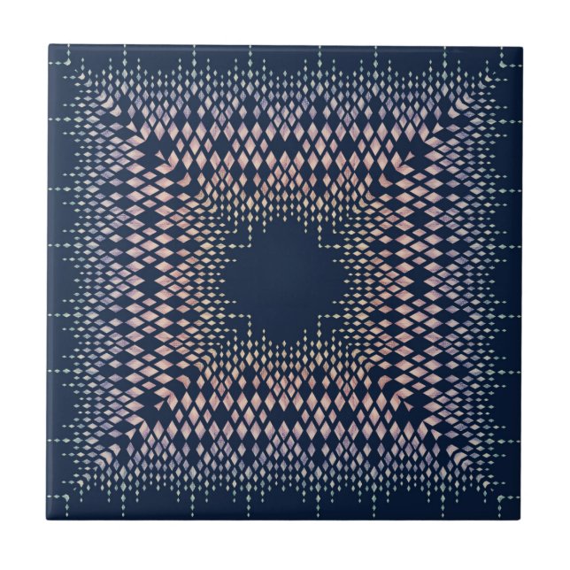 Azulejo Ornamento azul oriental. (Frente)