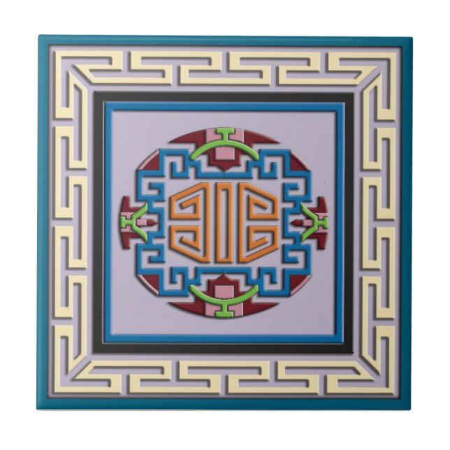 Azulejo Ornamento cuadrado tibetano (Frente)