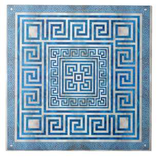 Azulejo Ornamento de clave griega - Meander griego - Márm