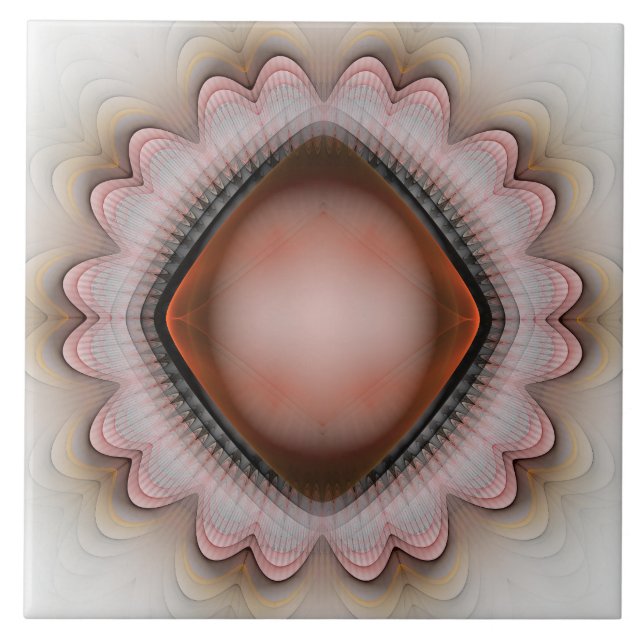 Azulejo Ornamento de cristal rojo brillante (Frente)