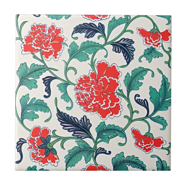 Azulejo Ornamento floral chino vintage (Frente)