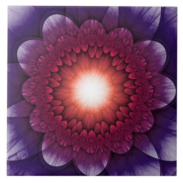 Azulejo Ornamento floral místico y colorido (Frente)