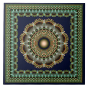 Azulejo Ornamento fractal brillante