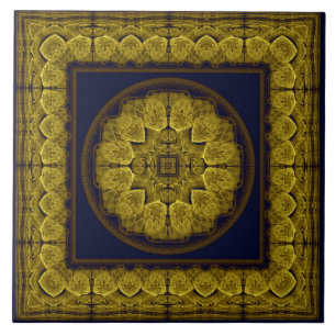 Azulejo Ornamento fractal brillante místico