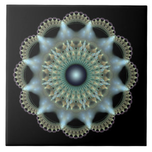 Azulejo Ornamento fractal de estrella brillante