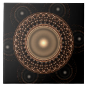 Azulejo Ornamento fractal de hadas redondeadas brillante