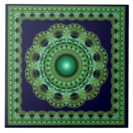 Azulejo Ornamento fractal enmarcado espellizante