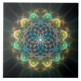 Azulejo Ornamento fractal floral