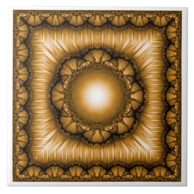 Azulejo Ornamento geométrico brillante radiante (Frente)