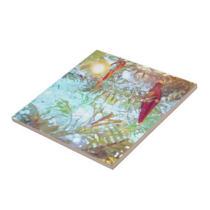 Azulejo Ornamentos de vacaciones en la luz