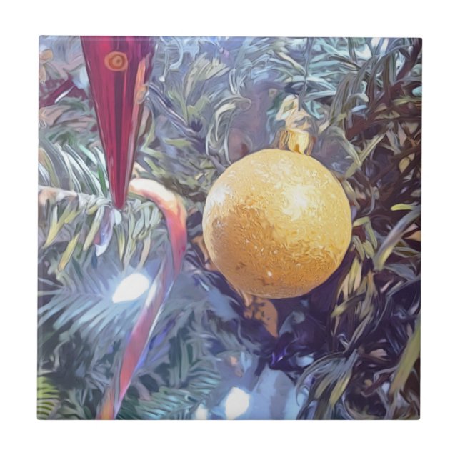 Azulejo Ornamentos feriados de invierno (Frente)