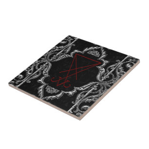 Azulejo Ornate Silver Lucifer Sigil Arte oculto