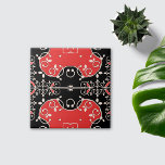 Azulejo Ornato elegante rojo negro y blanco<br><div class="desc">Diseño de cerámica de colores vivos y elegantes en rojo,  negro y blanco.</div>