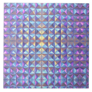 Azulejo Oro, Azul y Púrpura Geométrico Irisado 2
