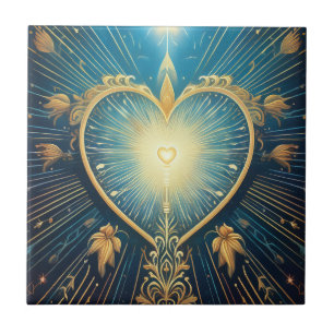 Azulejo Oro Corazón
