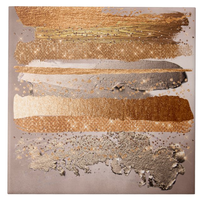 Azulejo Oro de cobre estalla textura de glamour (Frente)